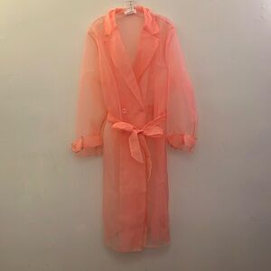 Anthropologie Sheer Trench coat Size L/XL